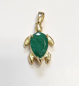 2.22 carat Pear Emerald Sea Turtle Necklace - Thenetjeweler
