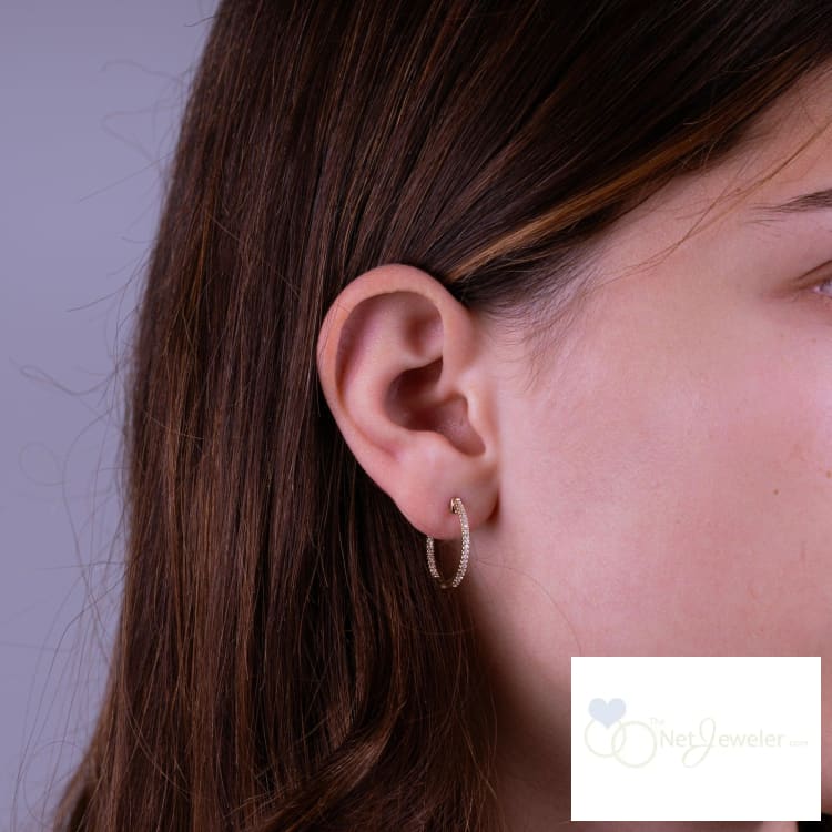 Inside Out Diamond Loop Earrings-RNB Jewellery