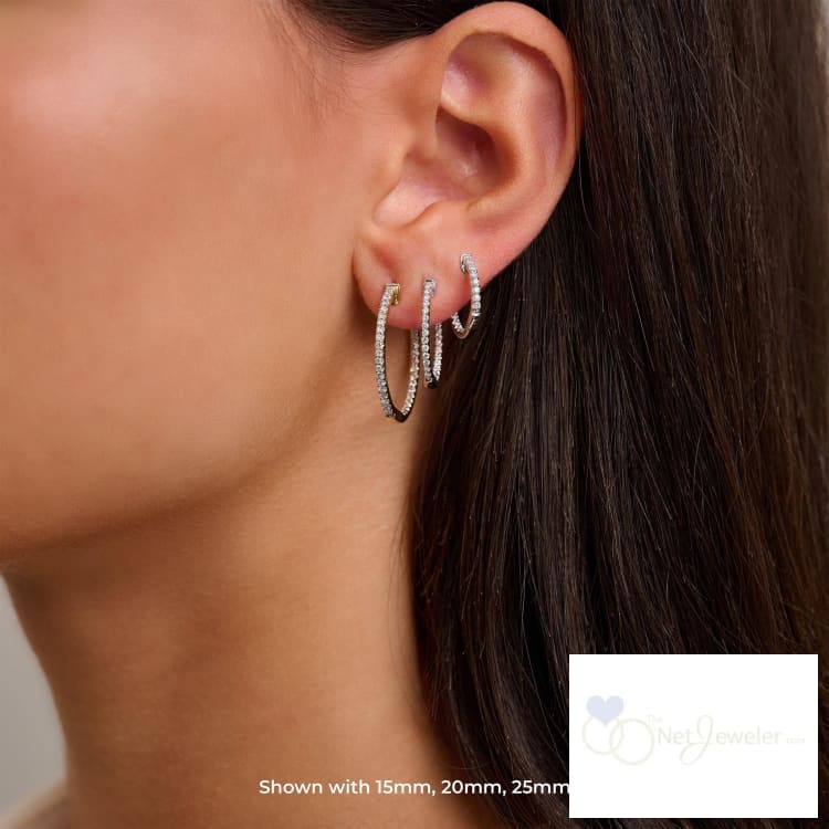 Inside Out Diamond Loop Earrings-RNB Jewellery