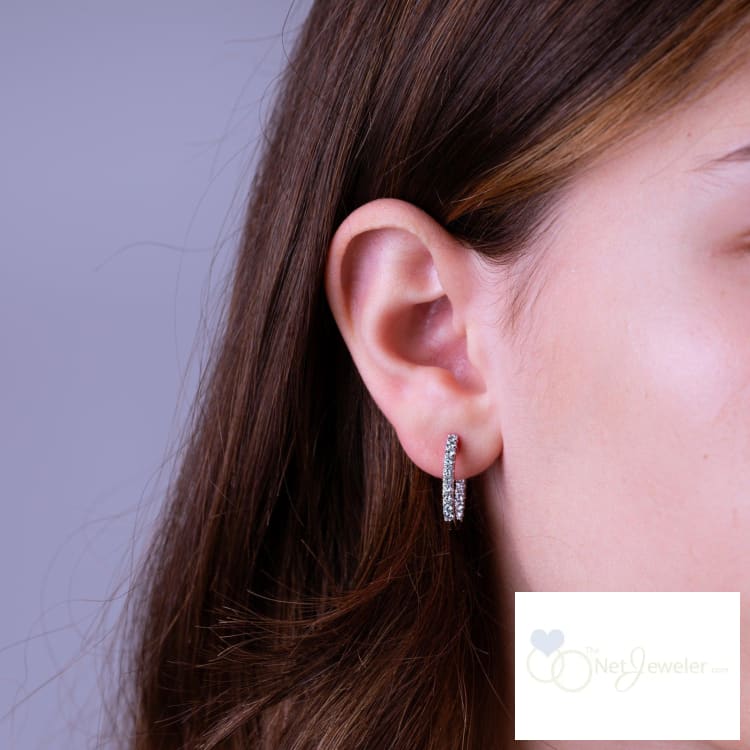 Inside Out Diamond Loop Oval Shape Earrings-RNB Jewellery