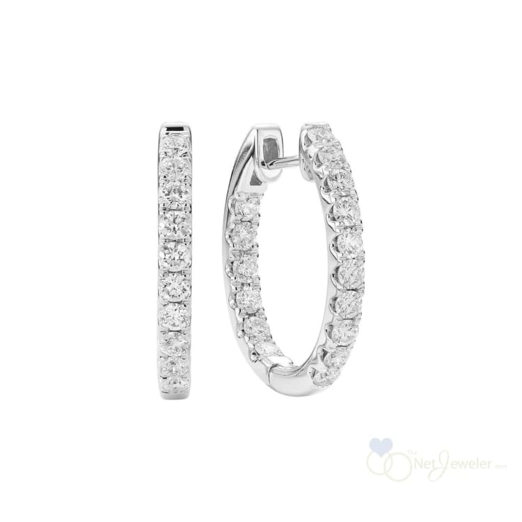 Inside Out Diamond Loop Oval Shape Earrings-RNB Jewellery