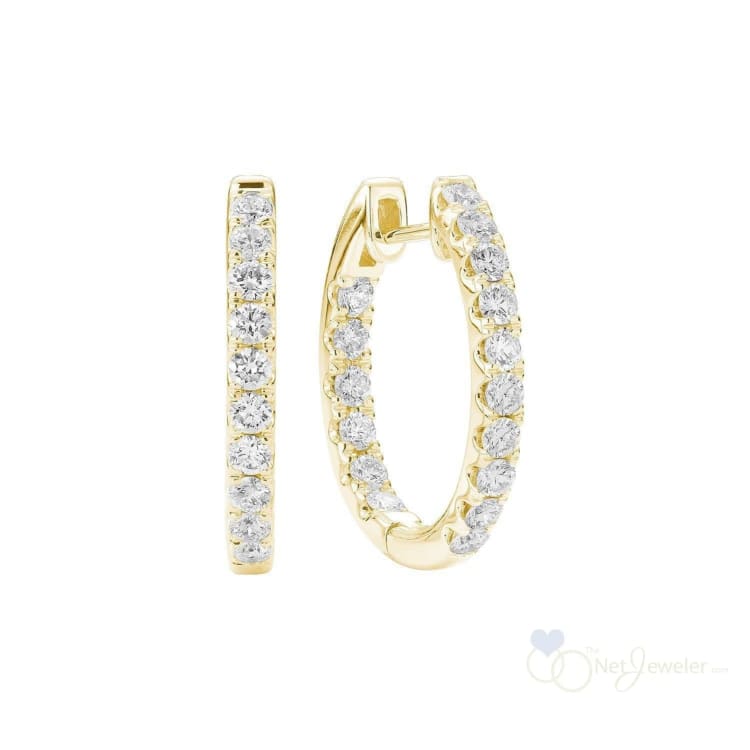 Inside Out Diamond Loop Oval Shape Earrings-RNB Jewellery