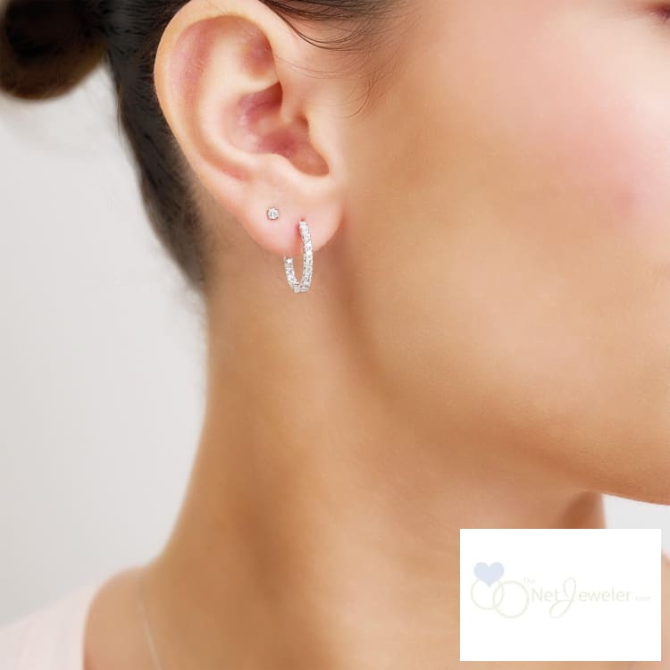 Inside Out Diamond Loop Round Shape Earrings-RNB Jewellery
