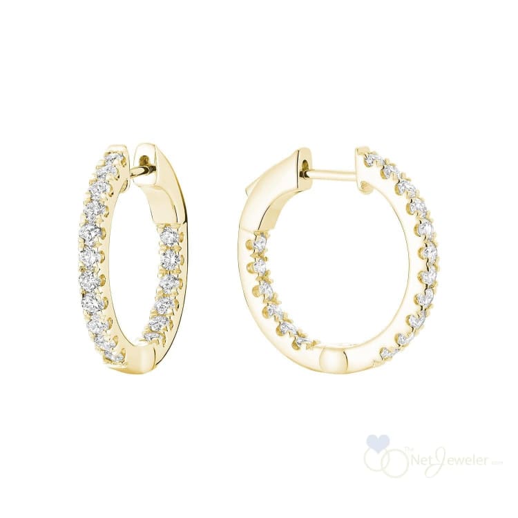 Inside Out Diamond Hoop Earrings-RNB Jewellery