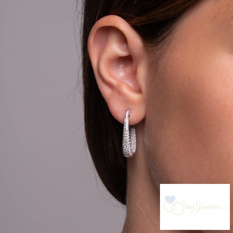 Inside Out Pave Diamond Loop Earrings-RNB Jewellery