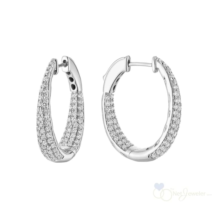 Inside Out Pave Diamond Loop Earrings-RNB Jewellery