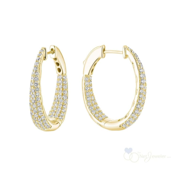 Inside Out Pave Diamond Loop Earrings-RNB Jewellery
