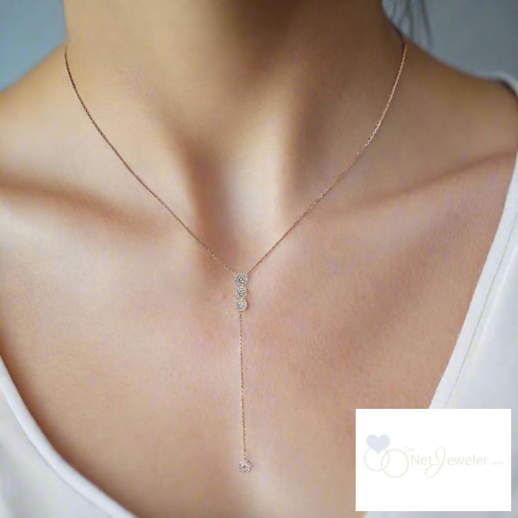 Lariat Trinity Diamond Necklace - Thenetjeweler