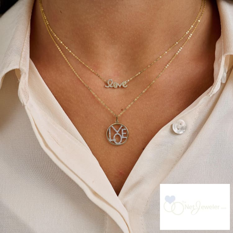 "LOVE" Circle Diamond Pendant-RNB Jewellery