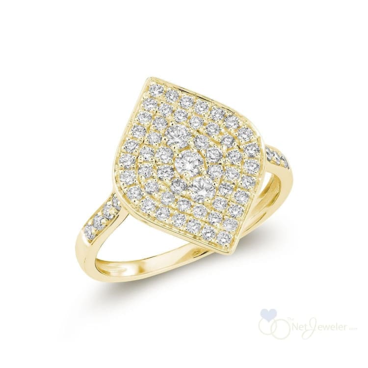 Marquise Pave Diamond Ring - Yellow Gold / Closeout - Rings