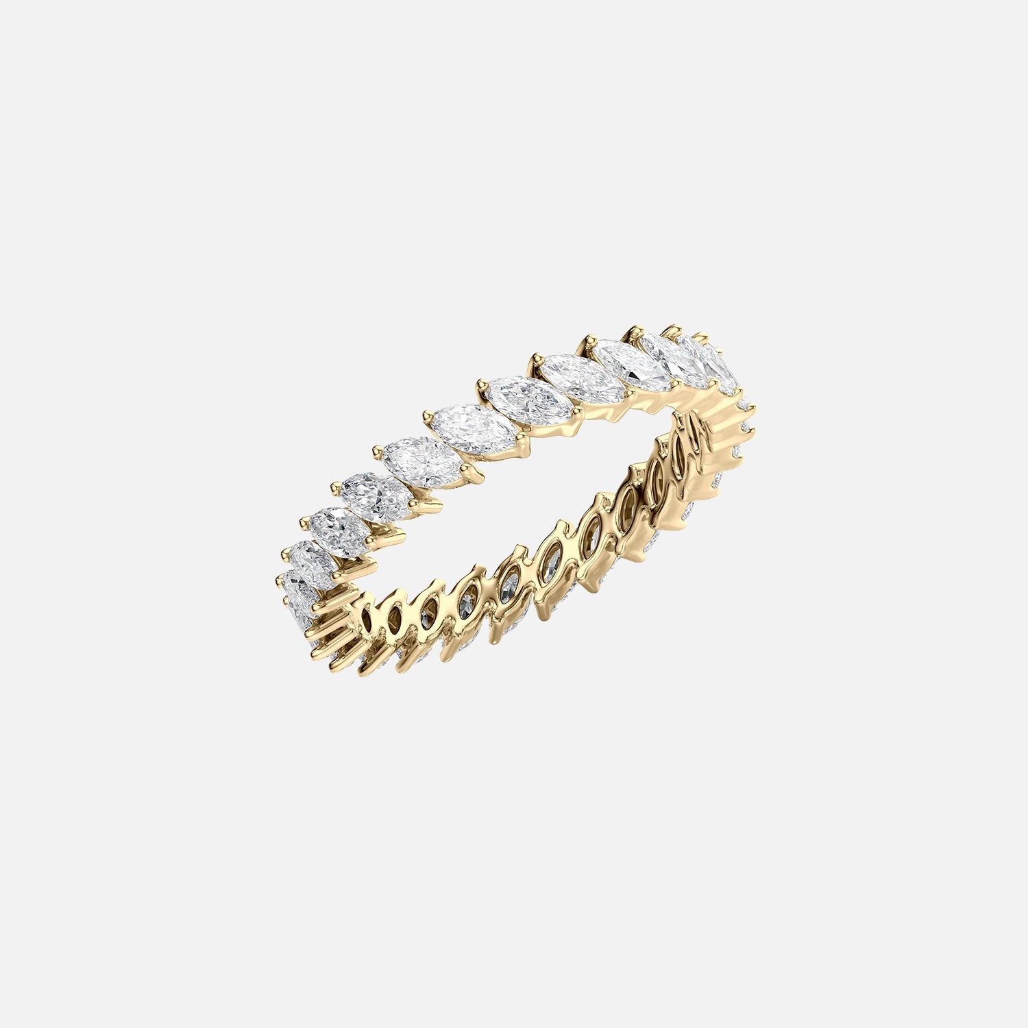 Angled Marquise Diamond Prong Set Eternity Ring 1.50ct - Thenetjeweler