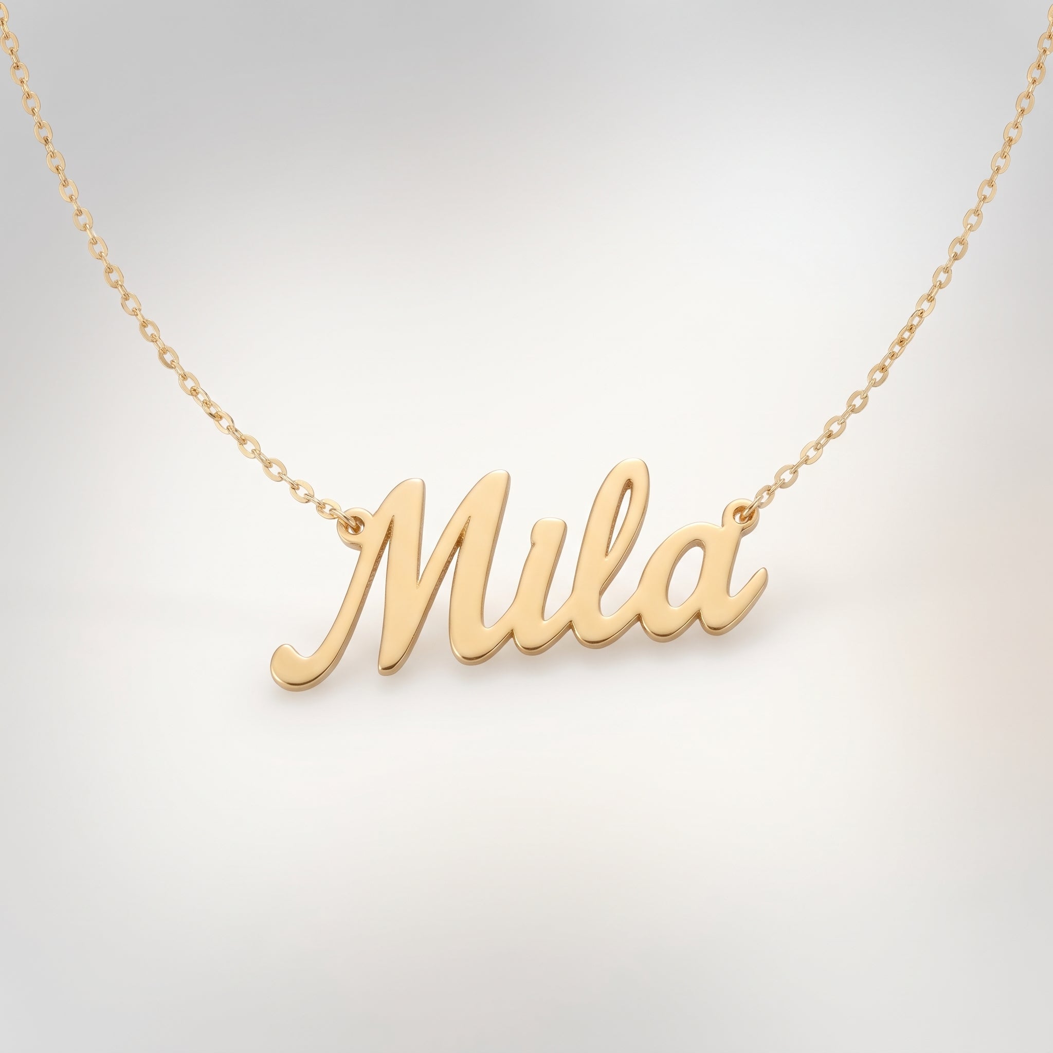 Personalized Name Necklace in Gold – Custom Script Pendant - Thenetjeweler