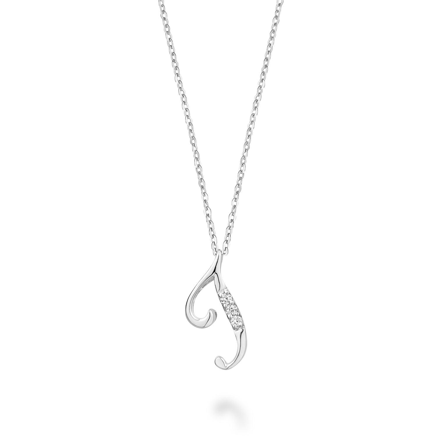 Mini Diamond Initial Pendant with Chain