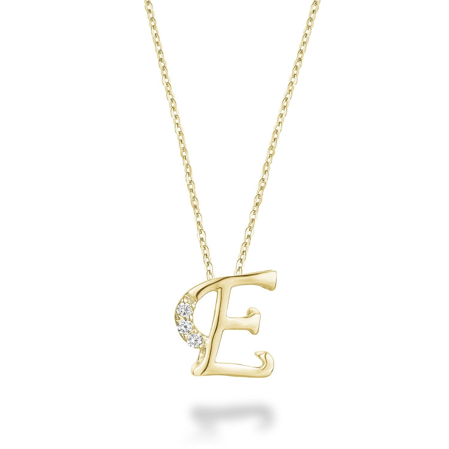 Mini Diamond Initial Pendant with Chain