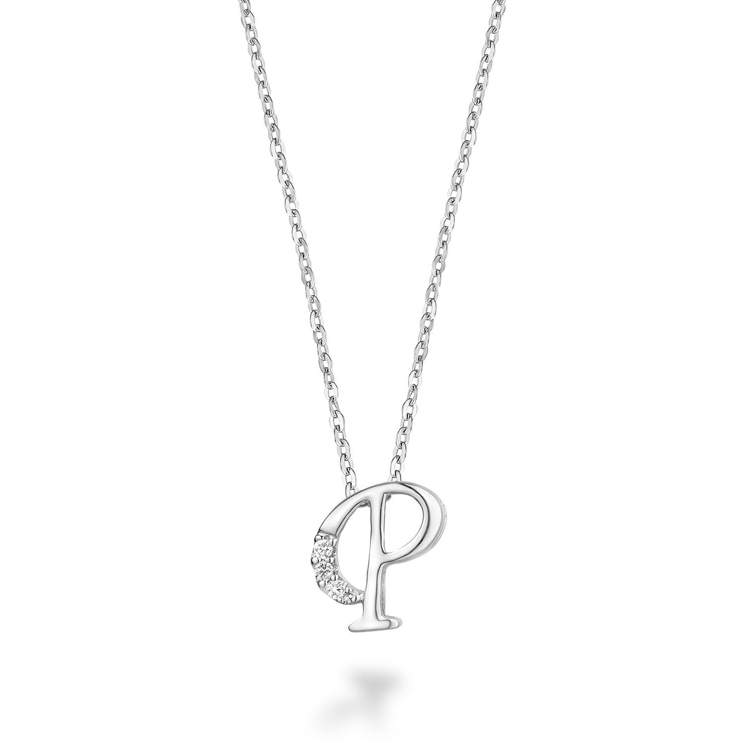 Mini Diamond Initial Pendant with Chain