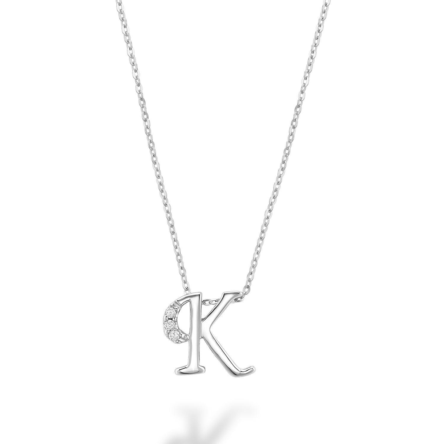 Mini Diamond Initial Pendant with Chain