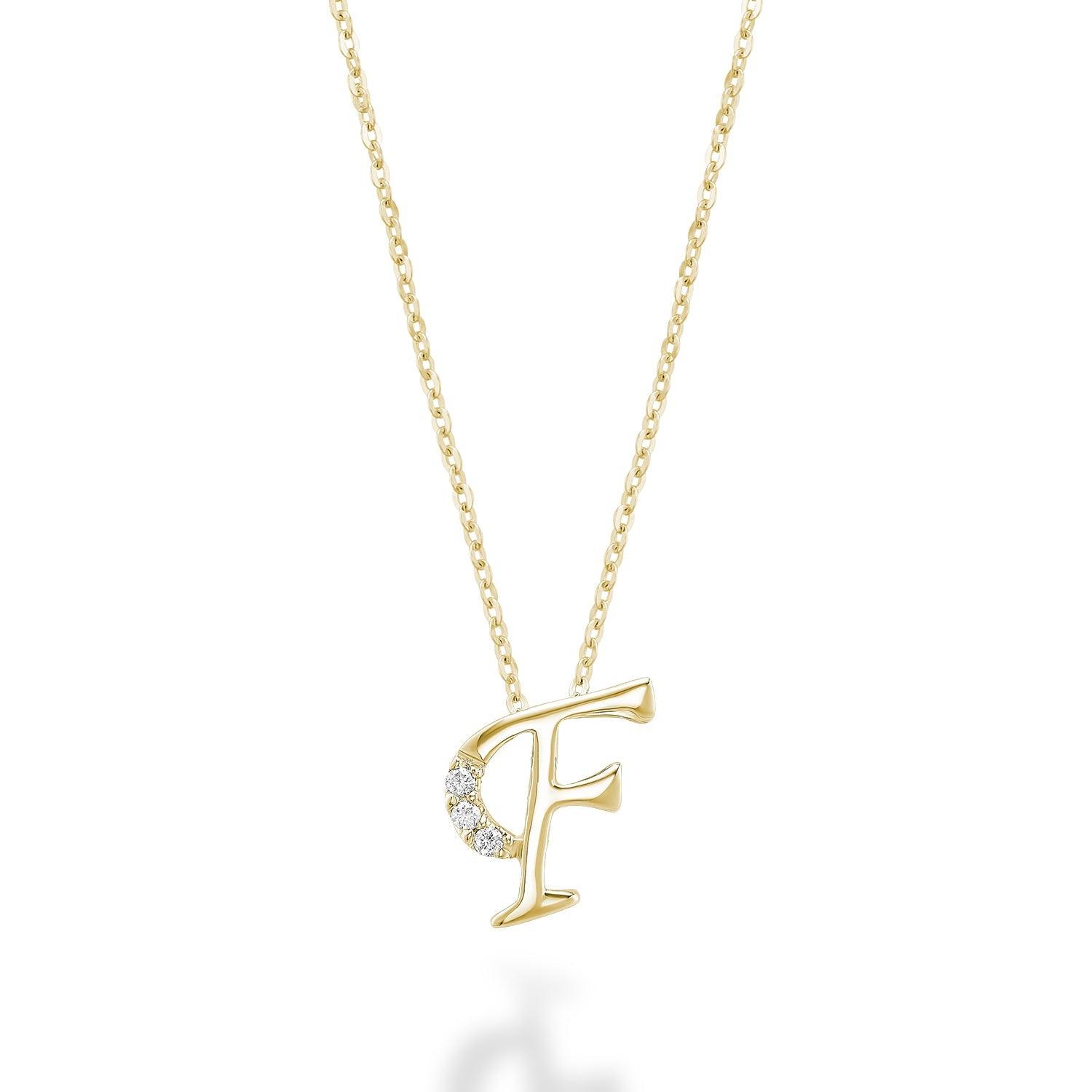 Mini Diamond Initial Pendant with Chain