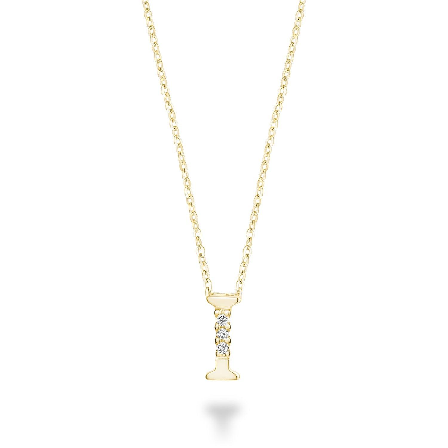 Mini Diamond Initial Pendant with Chain