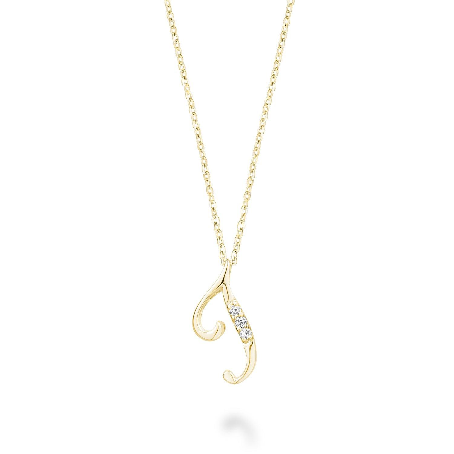 Mini Diamond Initial Pendant with Chain - Thenetjeweler