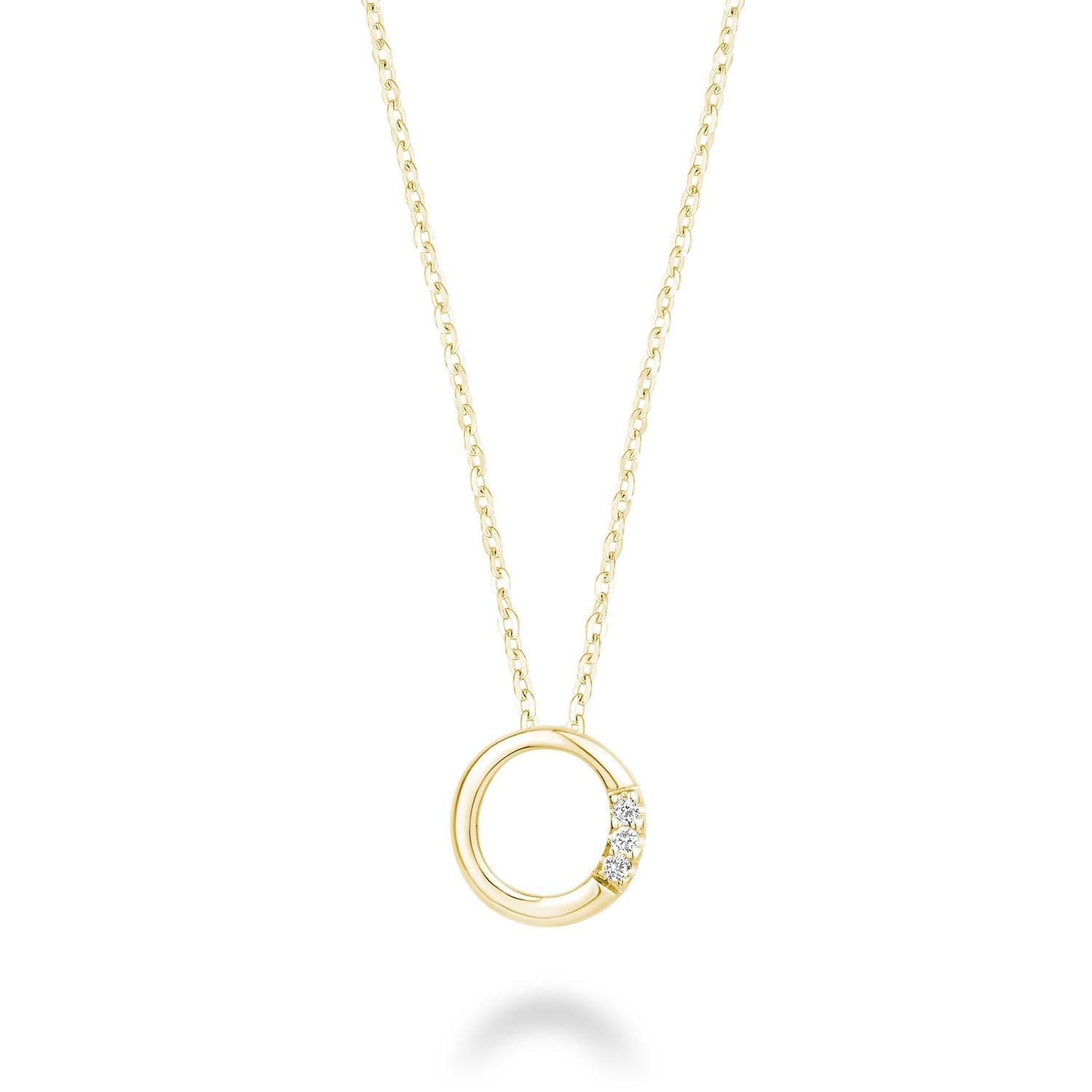 Mini Diamond Initial Pendant with Chain - Thenetjeweler