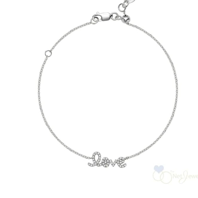 Mini "Love" Diamond Bracelet 14K White Gold