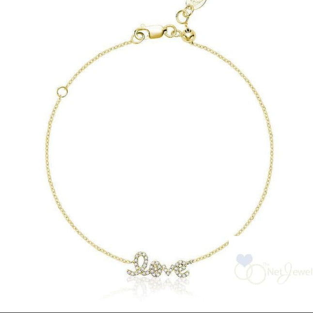 Mini "Love" Diamond Bracelet 14K Gold