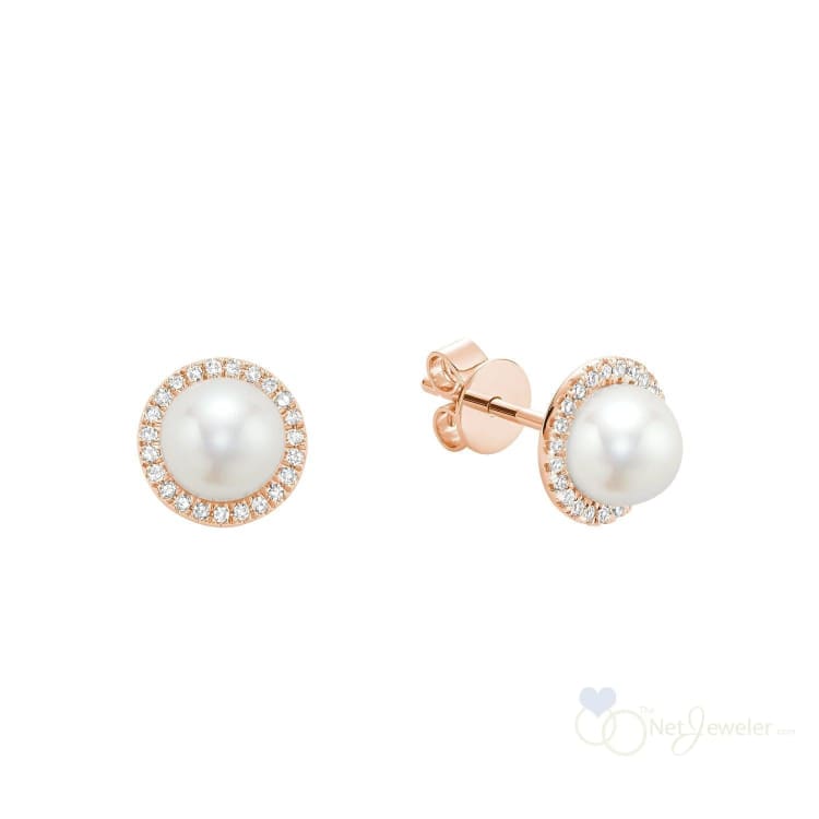 Pearl & Diamond Earrings-RNB Jewellery