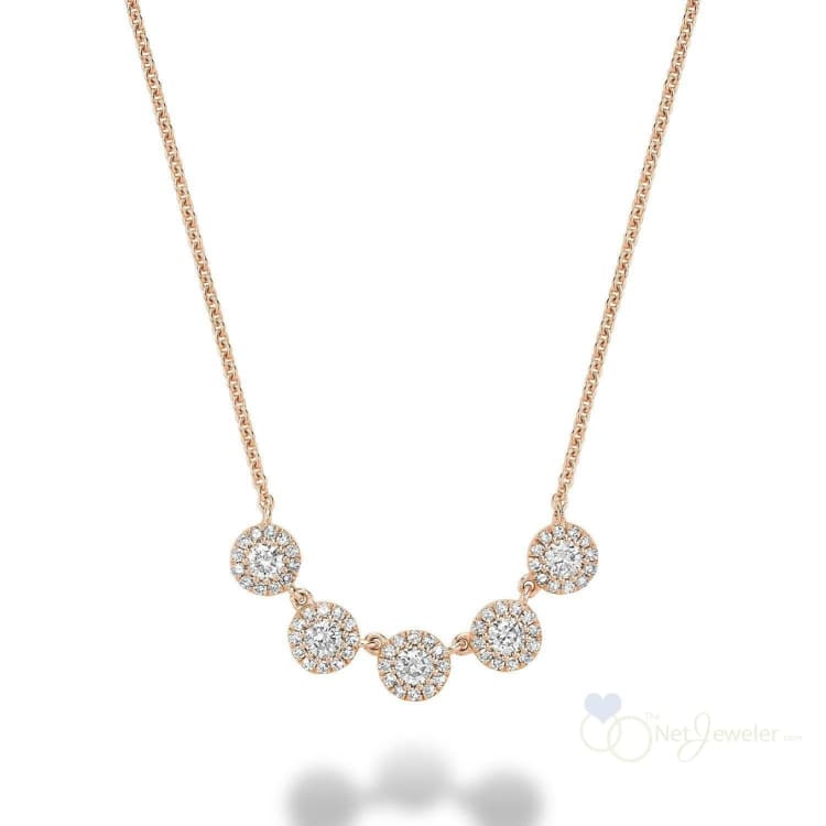 Multi Halos Diamond Necklace - Closeout - Necklaces