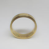 Brushed Inlay Wedding Ring 14k Yellow Gold 6mm - Thenetjeweler