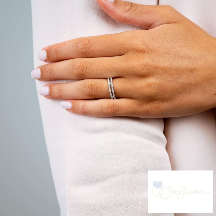 Open Double Semi Eternity Diamond Ring-RNB Jewellery