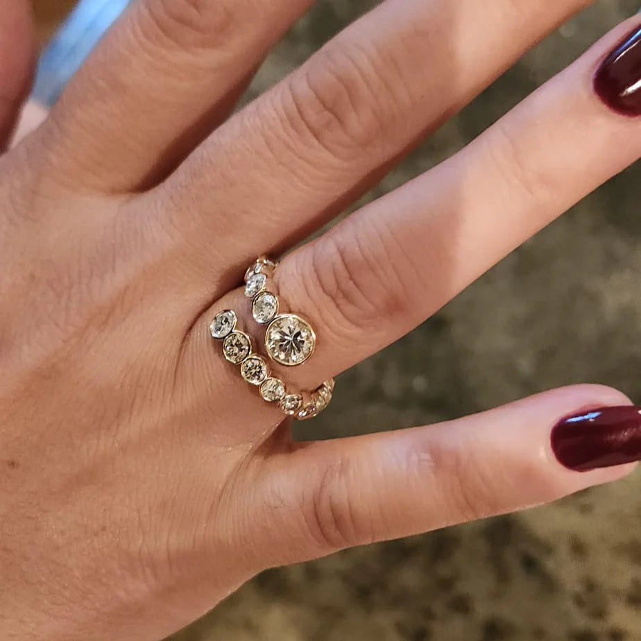 Open Bezel Graduated Diamond Wrap Ring - Thenetjeweler