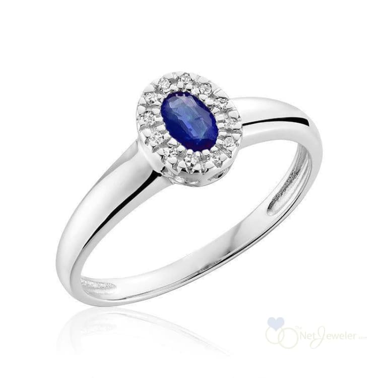 Oval Gemstone & Diamond Halo Ring-RNB Jewellery