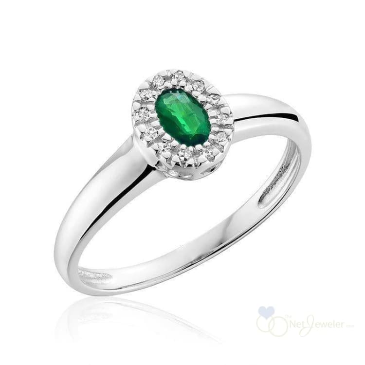 Oval Gemstone & Diamond Halo Ring-RNB Jewellery