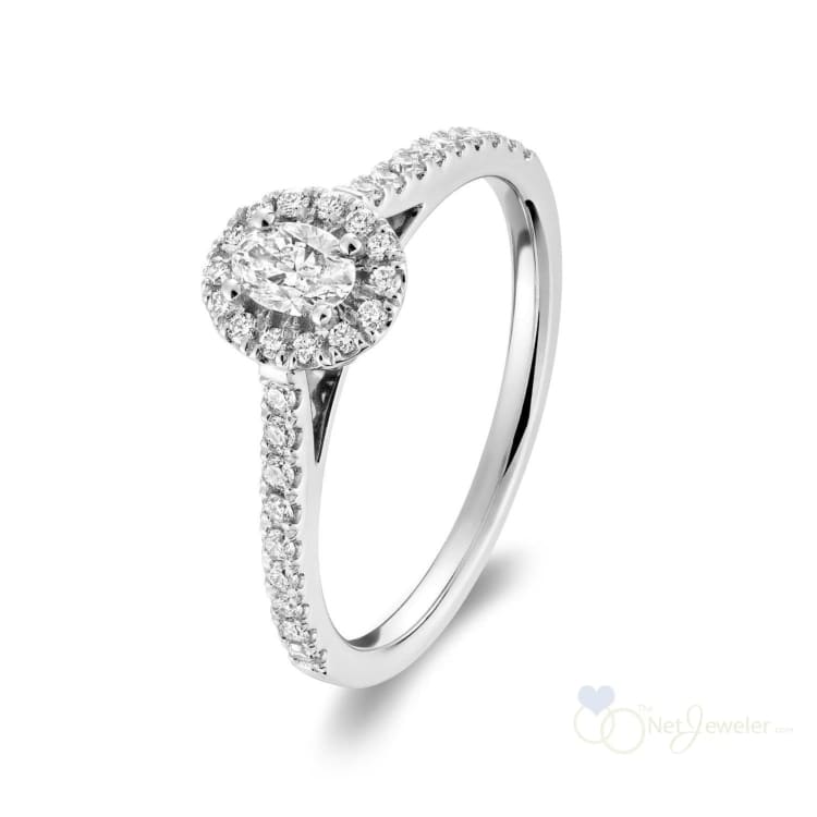 Oval Halo Diamond Engagement Ring-RNB Jewellery