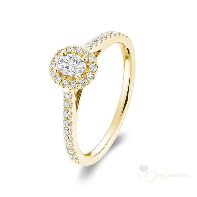 Oval Halo Diamond Engagement Ring-RNB Jewellery