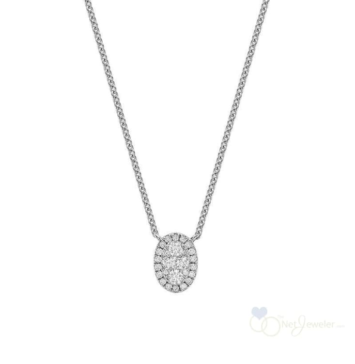 Oval Illusion Set Diamond Necklace-RNB Jewellery