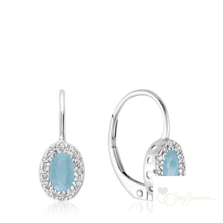 Oval Precious Stone & Diamond Halo Dangle Earrings-RNB Jewellery