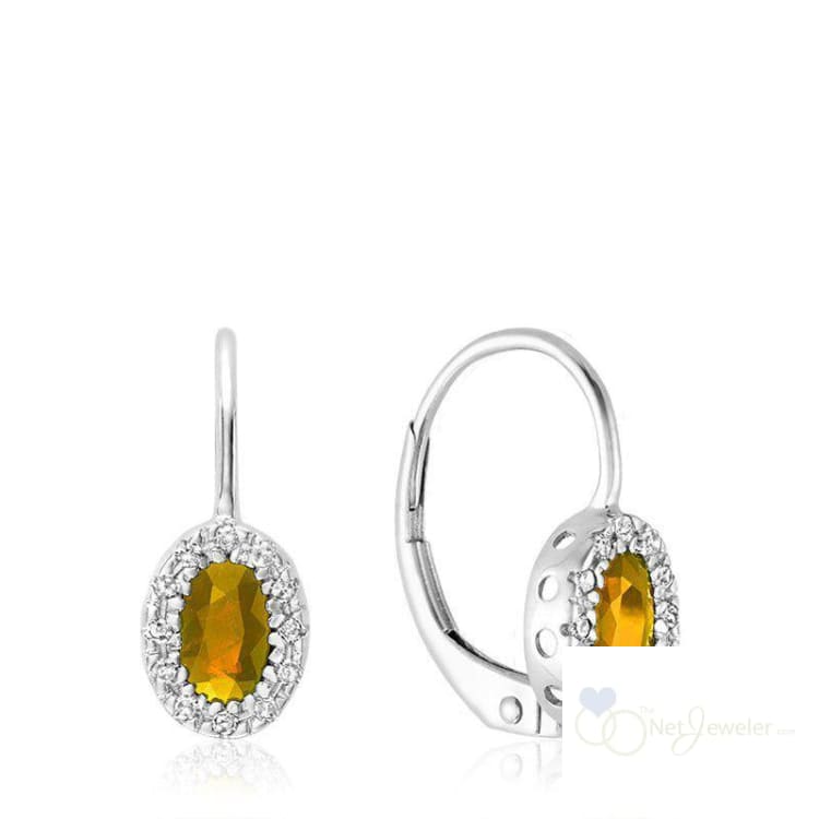 Oval Precious Stone & Diamond Halo Dangle Earrings-RNB Jewellery