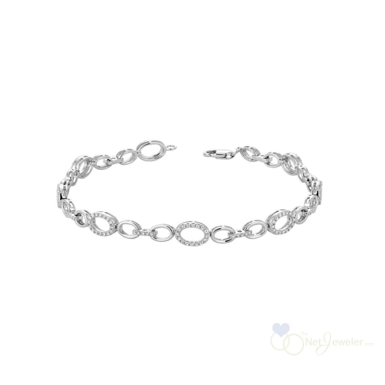 Oval Shape Diamond Halo Bracelet-RNB Jewellery