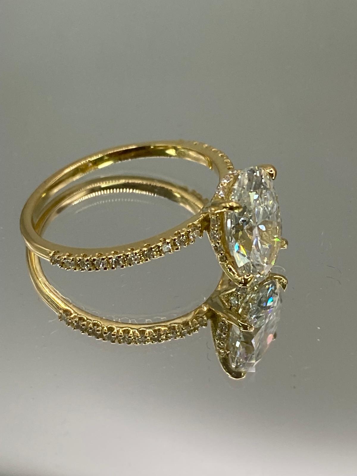 2.50 ct Oval Lab Diamond 18k Yellow Gold Engagement Ring - Thenetjeweler