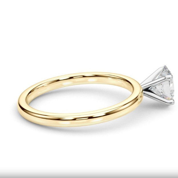Oval Lab Grown Diamond Solitaire Ring in 18K Yellow Gold