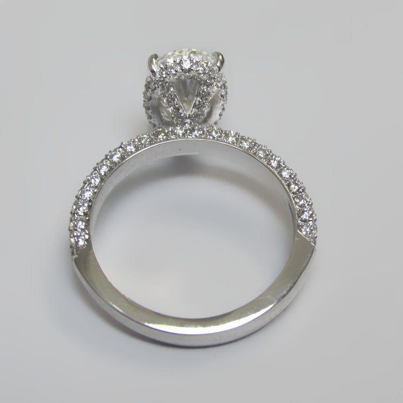 2.85 ctw Oval Lab Grown Diamond Hidden Halo Engagement Ring - Thenetjeweler
