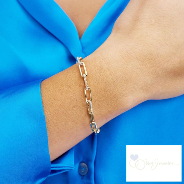 Paper Clip Diamond Bracelet-RNB Jewellery