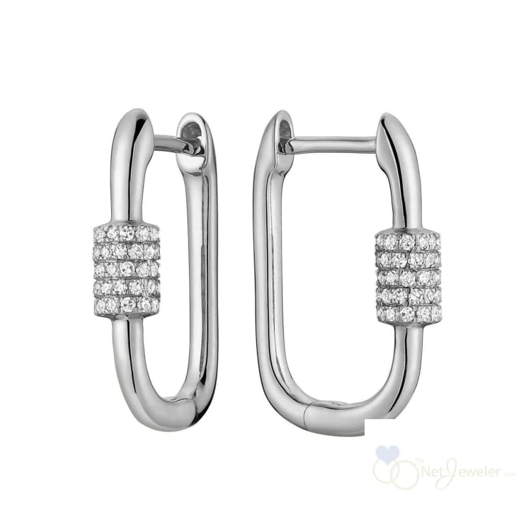 Paper Clip Loop Diamond Earrings-RNB Jewellery