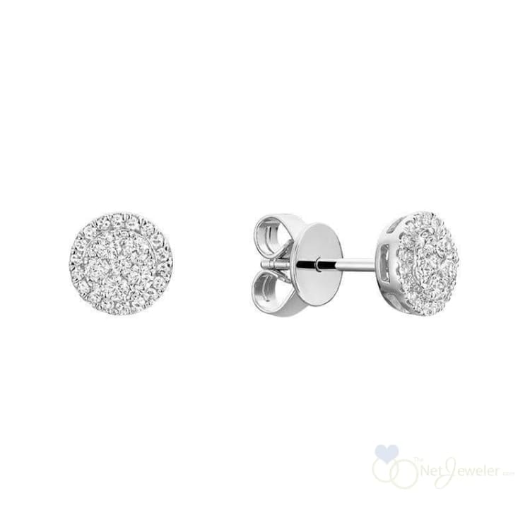 Pave Circle Diamond Stud Earrings-RNB Jewellery