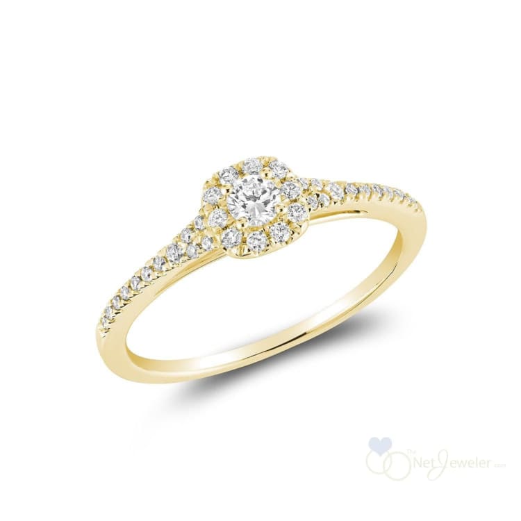 Pave Cushion Halo Diamond Ring-RNB Jewellery