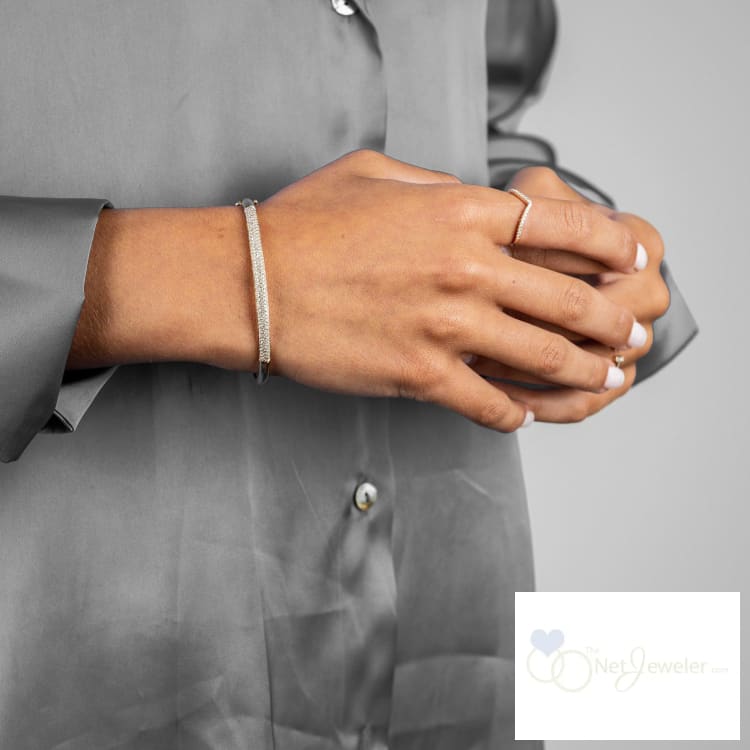 Pave Diamond Bangle Bracelet-RNB Jewellery