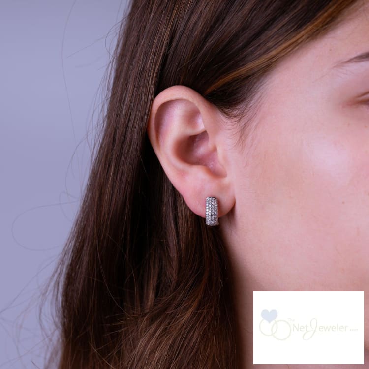 Pave Diamond Huggie Earrings-RNB Jewellery