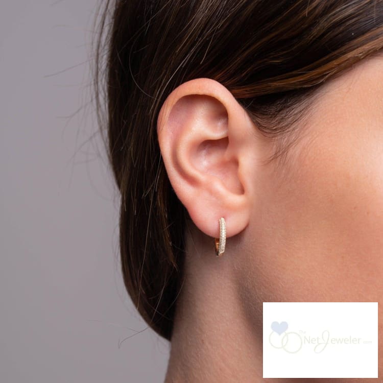 Pave Diamond Huggie Earrings-RNB Jewellery