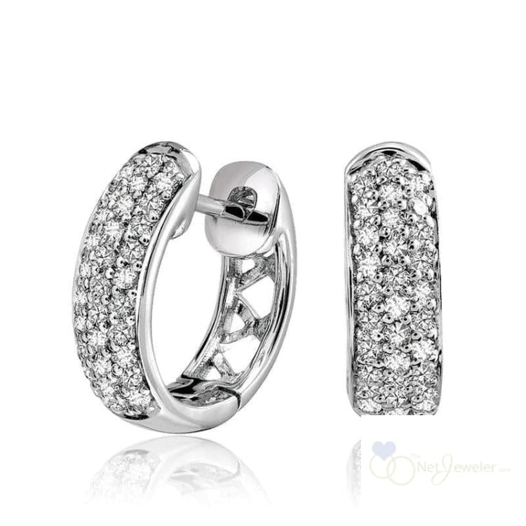 Pave Diamond Huggie Earrings-RNB Jewellery